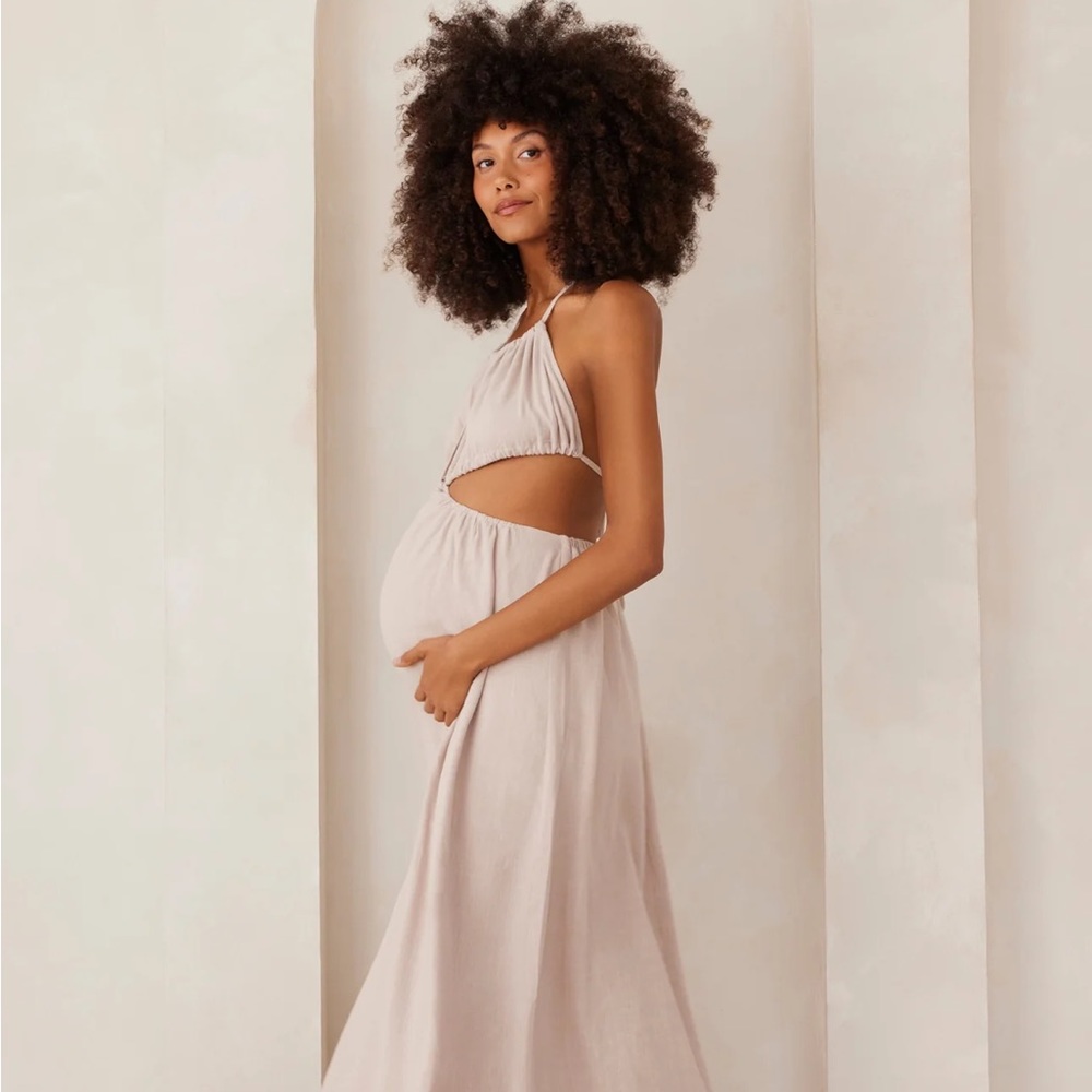 Cut out linen dress bumpsuit